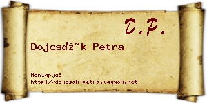 Dojcsák Petra névjegykártya
