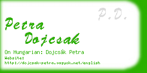 petra dojcsak business card